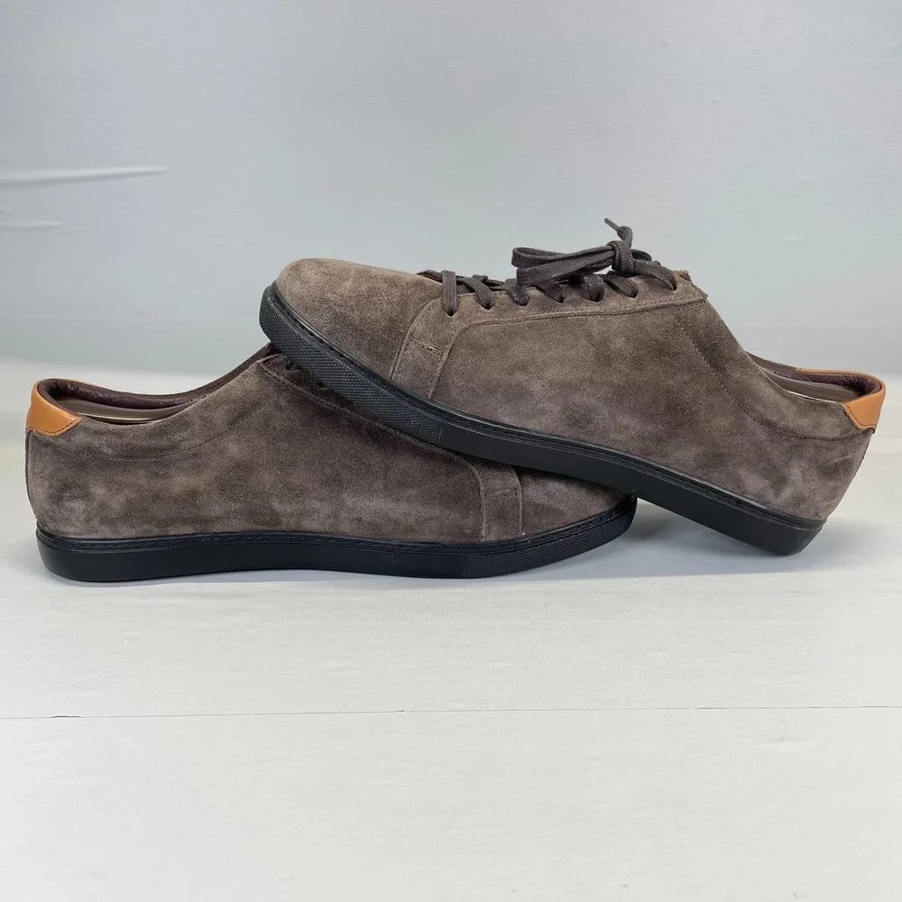 Allen Edmonds Courtside Shoes Mens Size 14 D Brown Suede Lace Up Casual Sneaker